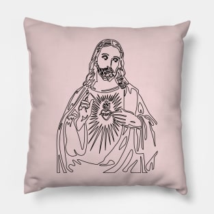 Immaculate heart of Jesus - black lines Pillow