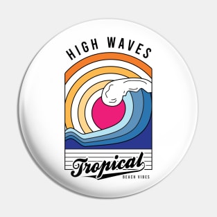 Sunset Ocean Waves Pin