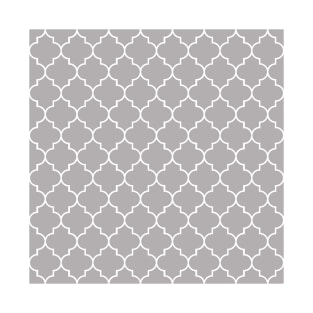 Gray Latticework, Quatrefoil, Moroccan Trellis T-Shirt