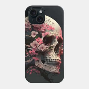 Skull Cherry Blossom Phone Case