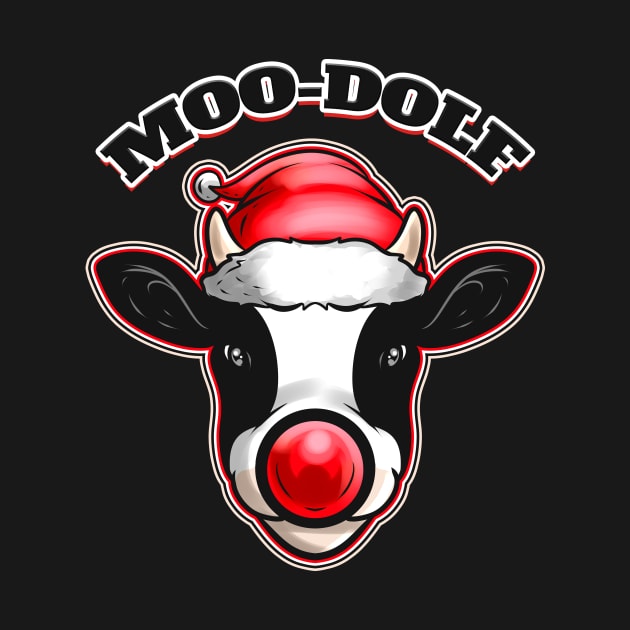 Cow Dressed As Rodolf The Reindeer Moo-dolf Christmas by SinBle