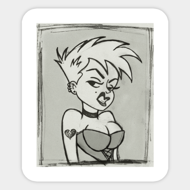 Punk Rock Girl - Punky - Sticker | TeePublic Punk Rock Girl - Punky - Sticker | TeePublic