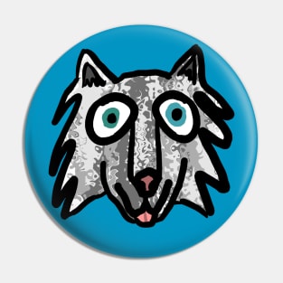 Happy Trippy Husky Pin