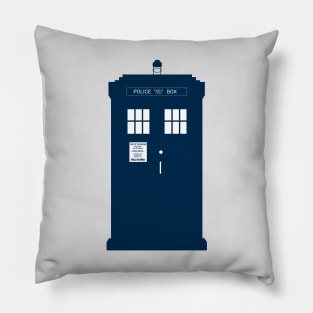 Simple Blue Police Box Silhouette Pillow