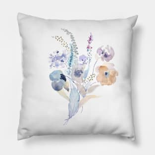 abstract pale purple flowers watercolor Pillow