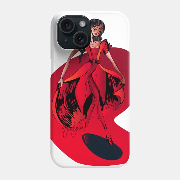 Lady in red Phone Case by valentyna mohylei