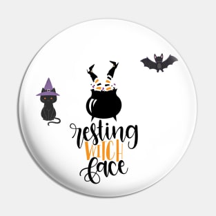 Resting Witch Face Pin
