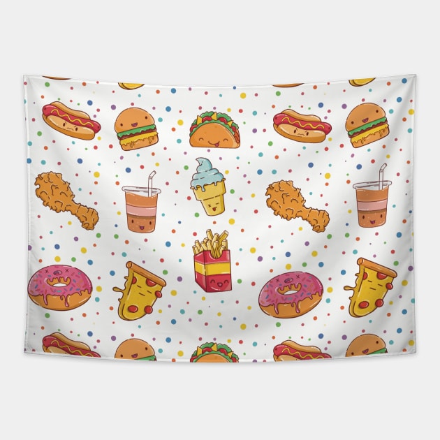 fast food Tapestry by Houseofyhodie