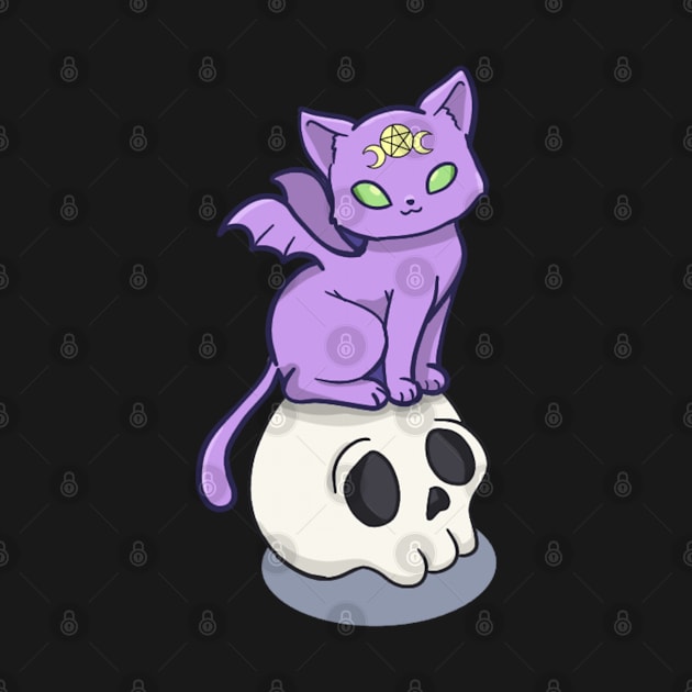 Spooky Kitty Halloween by Jade Wolf Art