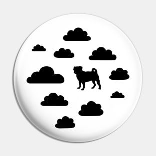 Black Pugs in the Sky Pin