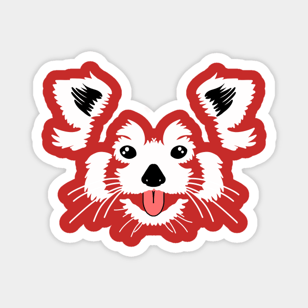 Cute Red Panda Face Magnet by SusanaDesigns