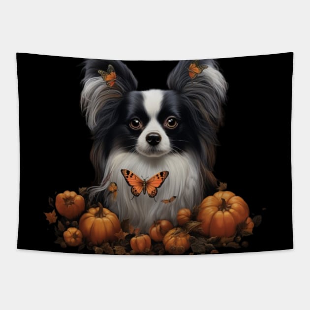 Papillon Halloween Tapestry by NatashaCuteShop