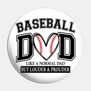 Baseball Dad Like A Normal Dad But Louder And Prouder Pin