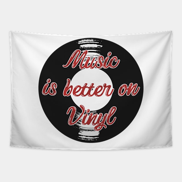Music is Better on Vinyl Illustration Tapestry by ariel161