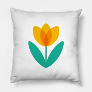 Yellow Tulip in White by Suzie London Pillow
