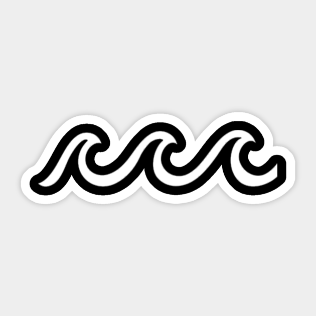 Wave Swirls - Minimal Outline of Ocean - Waves - Sticker | TeePublic