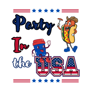 Party In The USA Hot Dog and coffee T-Shirt