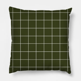 Grid (Olive Green) Pillow
