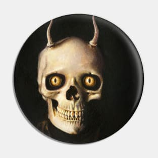 Gothic Horned Devil Skull Pin