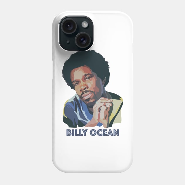 Billy Ocean with Text Phone Case by annamckay