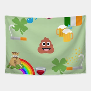 st patricks poop emoji Tapestry