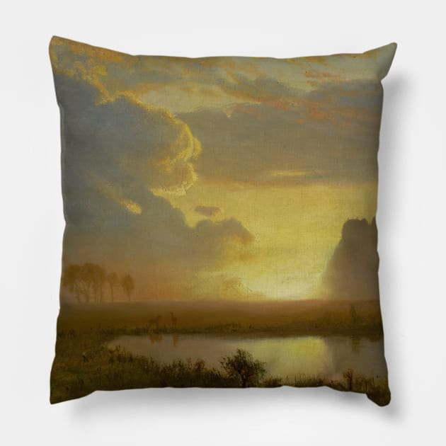 Estes Park, Colorado by Albert Bierstadt Pillow by Classic Art Stall