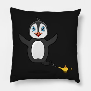 Cute Penguin Ghost and Flying Pillow