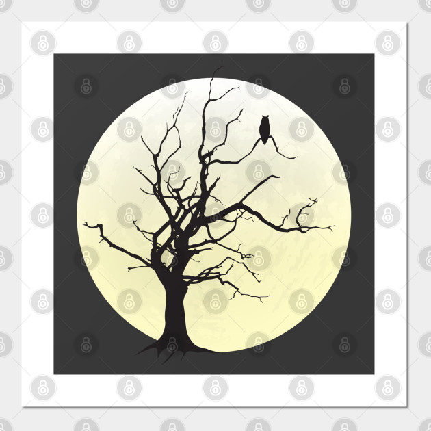 Spooky Tree Full Moon Posters And Art Prints Teepublic Uk