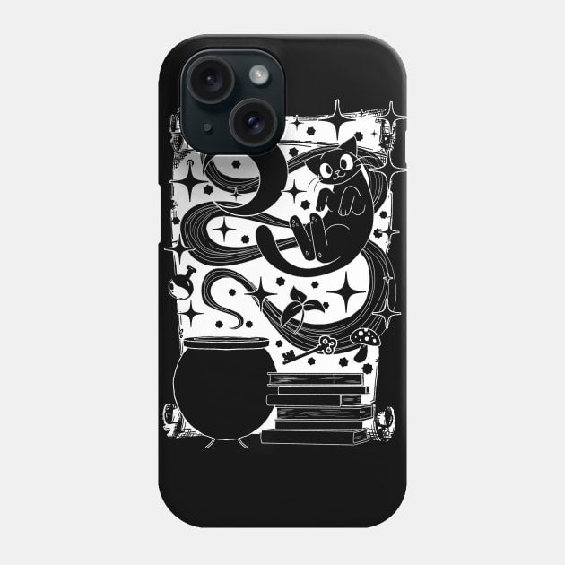 Magical Familiars - Black Cat Phone Case by Yunuyei's Store