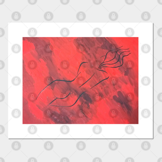 Naked Woman Silhouette Abstract Nude Affiche Et Impression D
