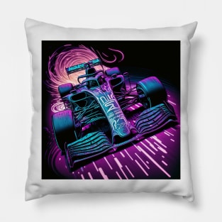 Race Car Neon Pillow