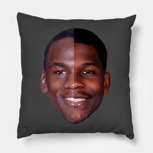 Michael Jordan Anthony Edwards Mash up Pillow by Dystopianpalace
