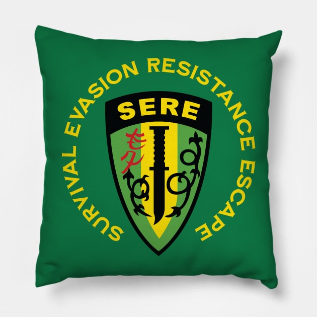 Survival Evasion Resistance Escape SERE School Pillow by hobrath