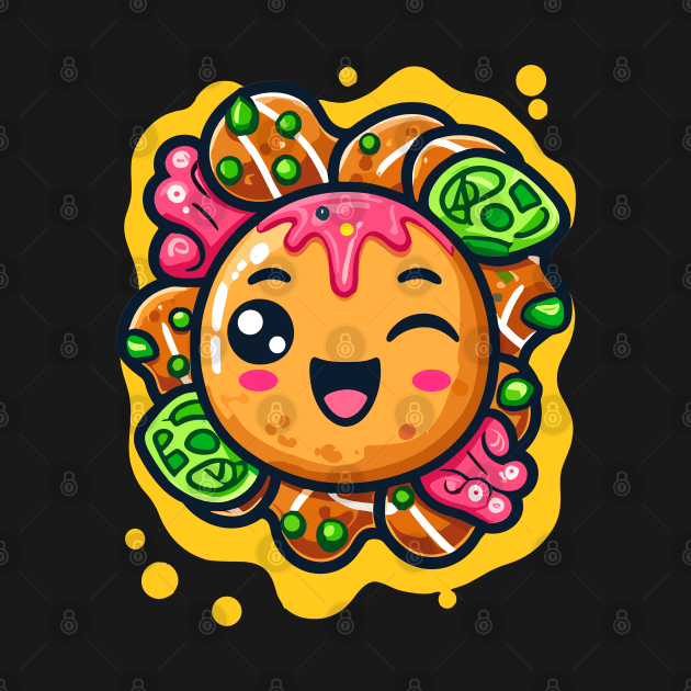 Super Cute Kawaii Takoyaki Octopus Balls Takoyaki by RuftupDesigns