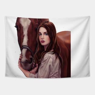 Beautiful design for a girl and horse Tapestry