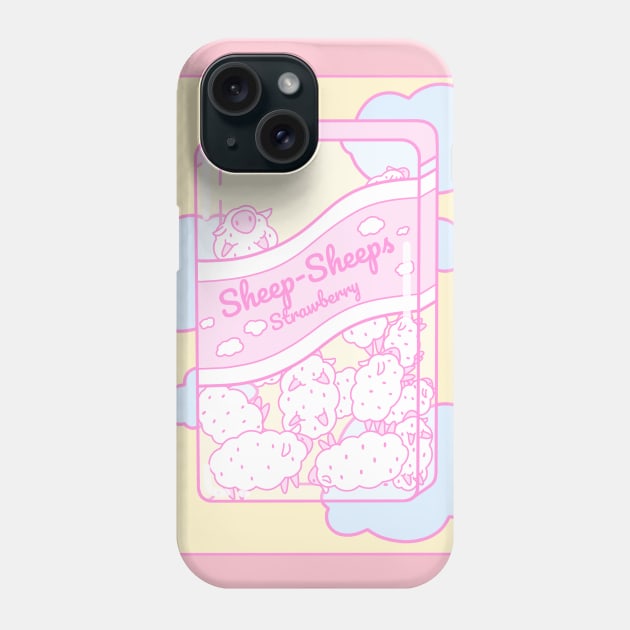 Strawberry Sheep-Sheeps Phone Case by Cosmic Queers