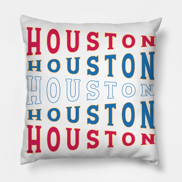 TEXT ART USA HOUSTON Pillow by LAVA-ROMA-NOVA