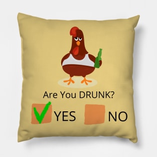 Funny drunk Rooster Pillow