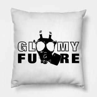 Gloomy Future Doomsday Prepper Design Blue Pillow