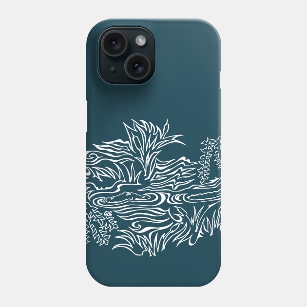 Bayou Gator Phone Case by artfulfreddy
