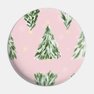 Holiday christmas tree over pink cotton candy background Pin