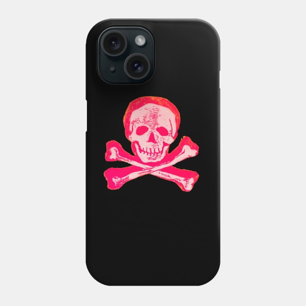 Skull & Crossbones in Sketchy Pink and White Phone Case by callingtomorrow