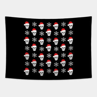 Skulls and snowflakes Christmas pattern Tapestry