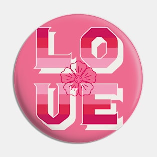 colorful love word with flower Pin