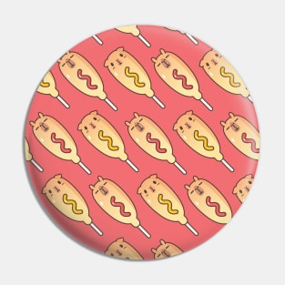 Guinea Pig and Capybara Corndogs Pattern in Red Pin