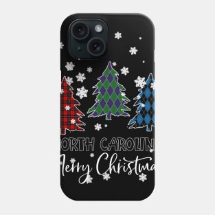 North Carolina Merry Christms Buffalo Plaid Xmas Tree  Phone Case