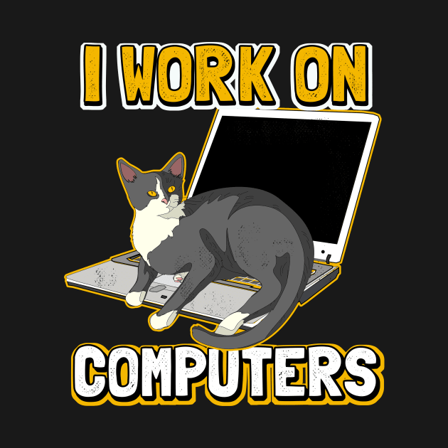 Funny cat of a computer scientist by Shirtttee