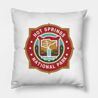 Hot Springs National Park Red Emblem Pillow