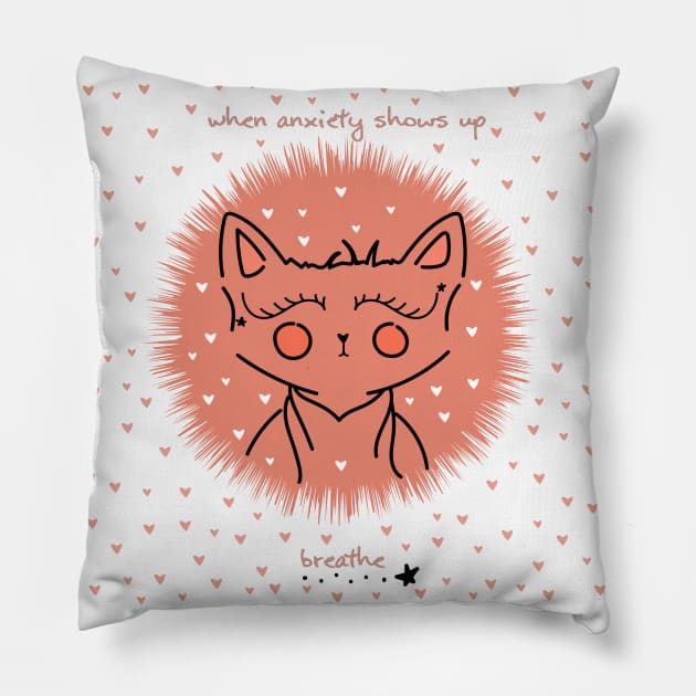Breathe and relax Pillow by Cherubic