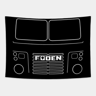 Foden S83 classic 1970s lorry white outline graphic Tapestry